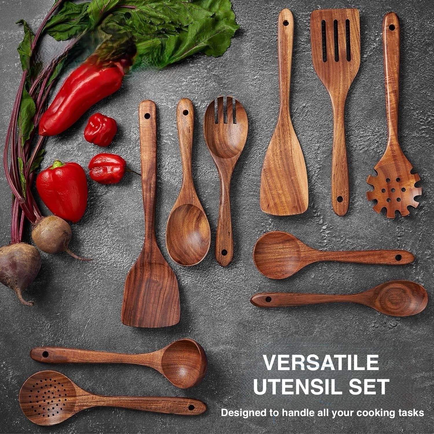 11-Piece Teak Wood Cooking Utensil Set – Durable, Premium Quality - Image 5