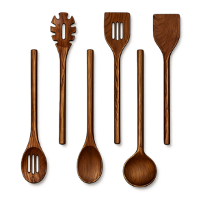 6 Pcs Black Walnut Utensils Set Handmade Natural Wooden Spatula Spoon (without box or holder)