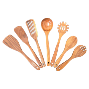 7-Piece Teak Wood Cooking Utensil Set – Durable, Premium Quality