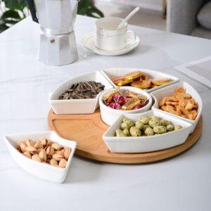 ceramic-snack-plate-rotating-wooden-tray-1
