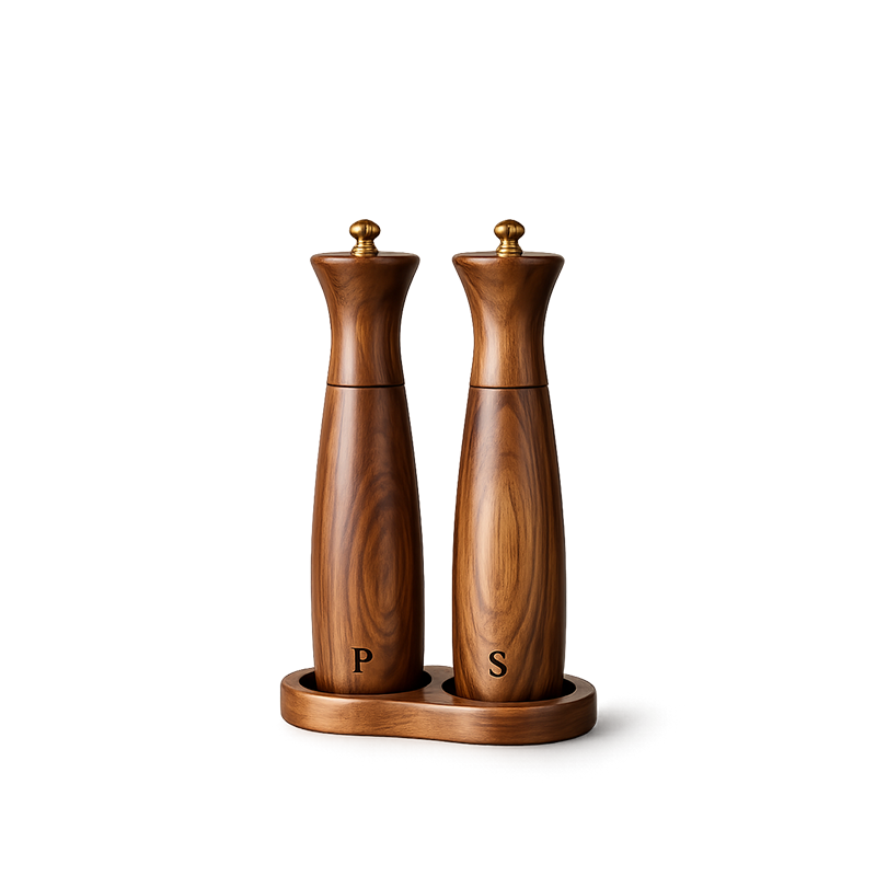 Teak Solid Wood Manual Grinder for Western Food Boxed Household Rotating Cylinder Spice Mill